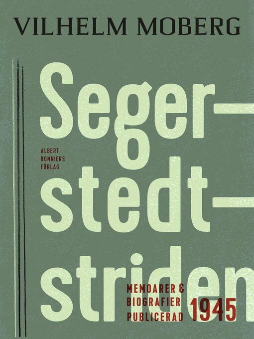 Title details for Segerstedtstriden by Vilhelm Moberg - Wait list